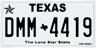 TX license plate DMM4419
