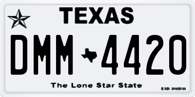 TX license plate DMM4420
