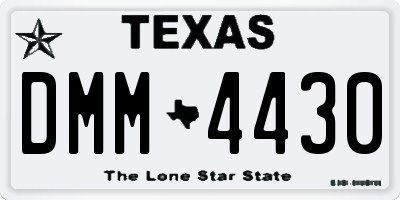 TX license plate DMM4430
