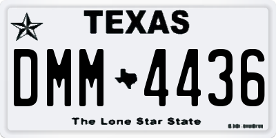 TX license plate DMM4436