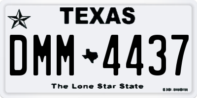 TX license plate DMM4437