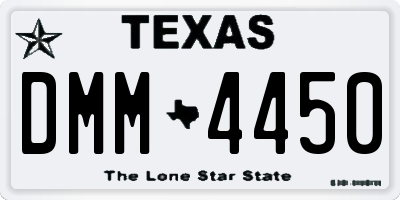 TX license plate DMM4450
