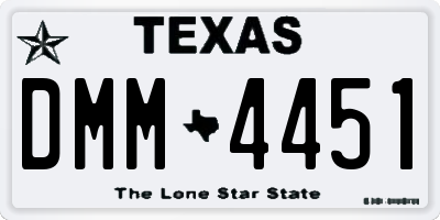 TX license plate DMM4451