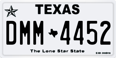 TX license plate DMM4452