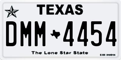 TX license plate DMM4454