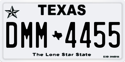 TX license plate DMM4455