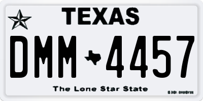 TX license plate DMM4457