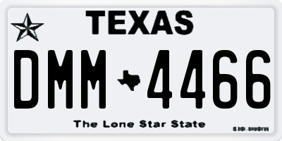 TX license plate DMM4466