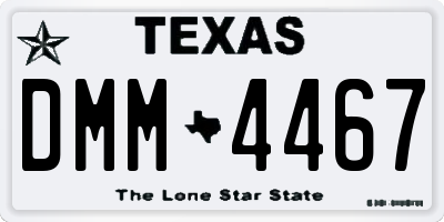 TX license plate DMM4467