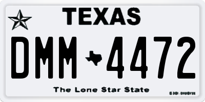 TX license plate DMM4472