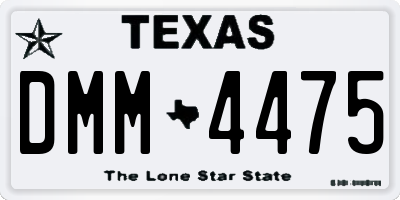 TX license plate DMM4475