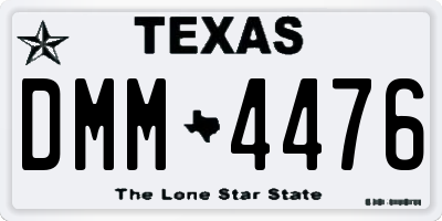 TX license plate DMM4476