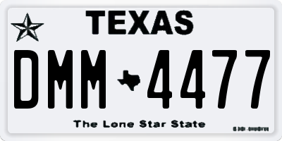 TX license plate DMM4477