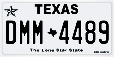 TX license plate DMM4489