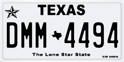 TX license plate DMM4494