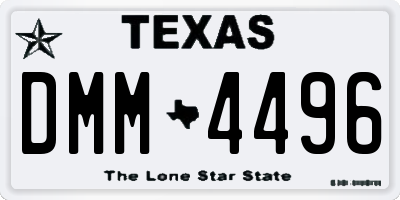 TX license plate DMM4496