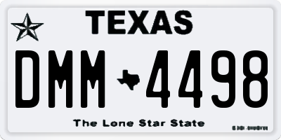 TX license plate DMM4498