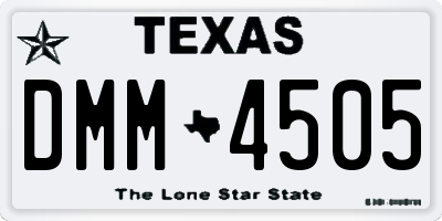 TX license plate DMM4505