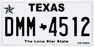 TX license plate DMM4512