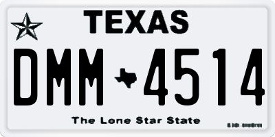 TX license plate DMM4514