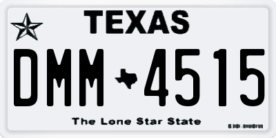 TX license plate DMM4515
