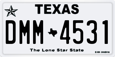 TX license plate DMM4531