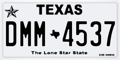 TX license plate DMM4537