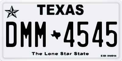 TX license plate DMM4545
