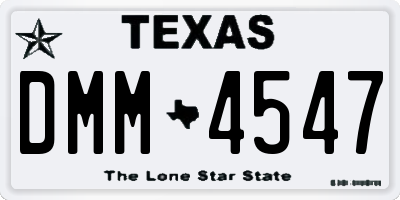 TX license plate DMM4547