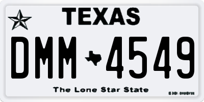 TX license plate DMM4549