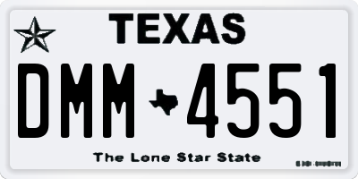 TX license plate DMM4551