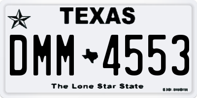 TX license plate DMM4553