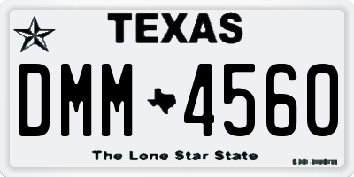 TX license plate DMM4560