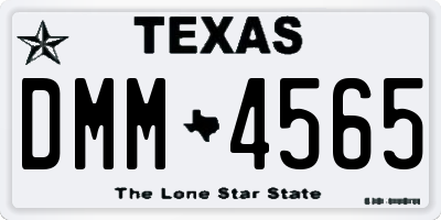 TX license plate DMM4565