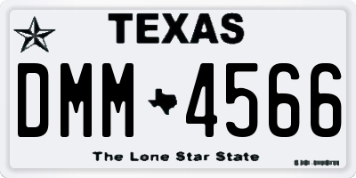 TX license plate DMM4566