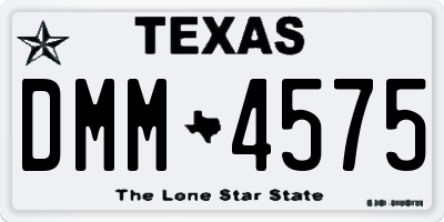 TX license plate DMM4575