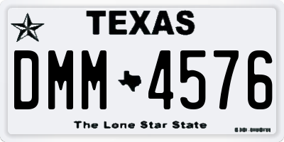 TX license plate DMM4576