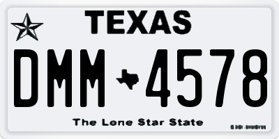 TX license plate DMM4578