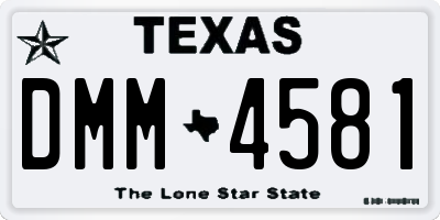 TX license plate DMM4581