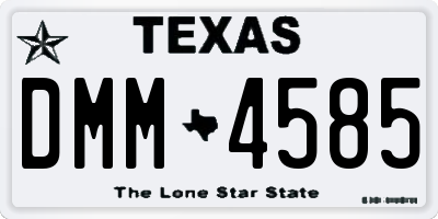 TX license plate DMM4585
