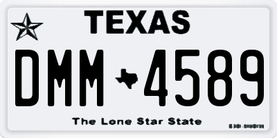 TX license plate DMM4589