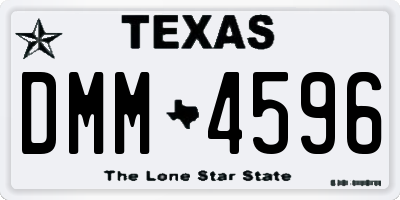 TX license plate DMM4596