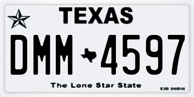 TX license plate DMM4597