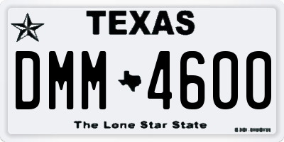 TX license plate DMM4600