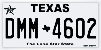 TX license plate DMM4602