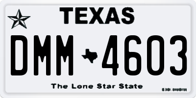 TX license plate DMM4603