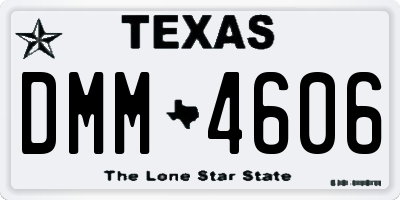 TX license plate DMM4606