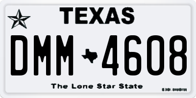 TX license plate DMM4608