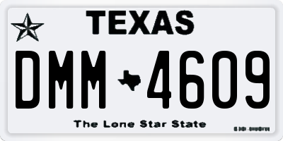 TX license plate DMM4609