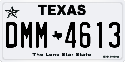 TX license plate DMM4613